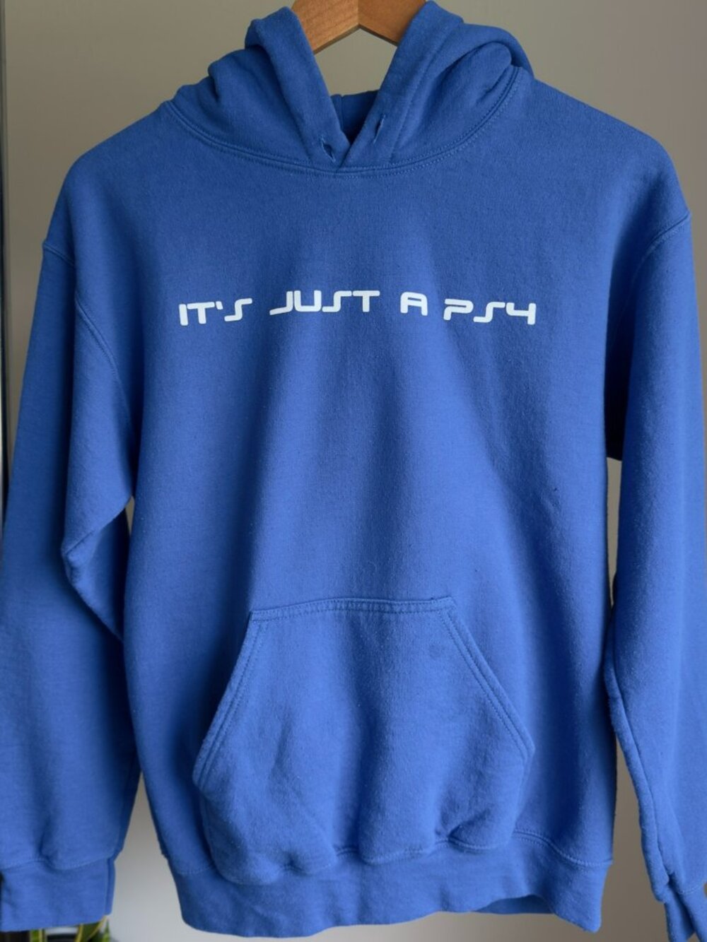 Benitez by Baylen Levine It's Just a PS4 Blue Hoodie Size Small